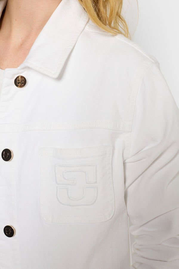 Gerard Darel Veste Droite En Denim à Boutons Dorés - RUBIA