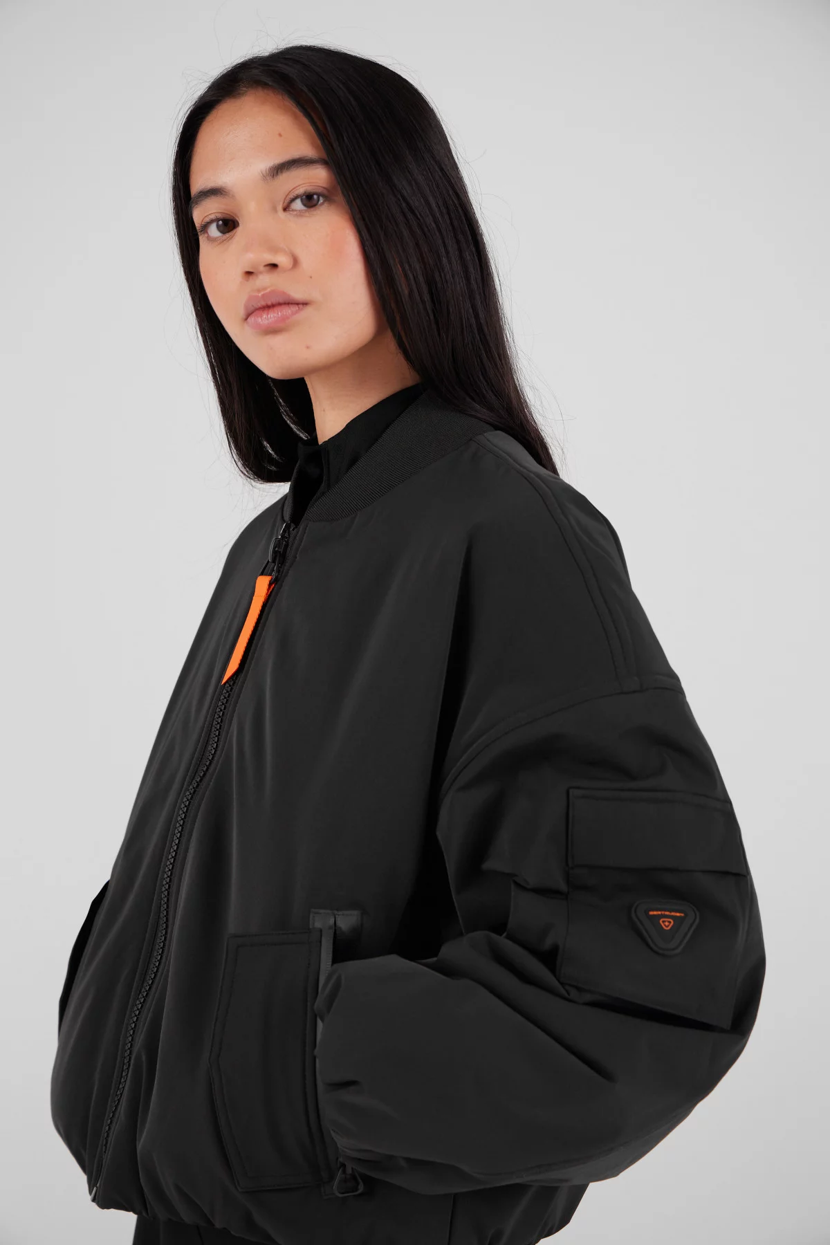 gertrude Gaston Bomber Court Aux Manches Amples Suni