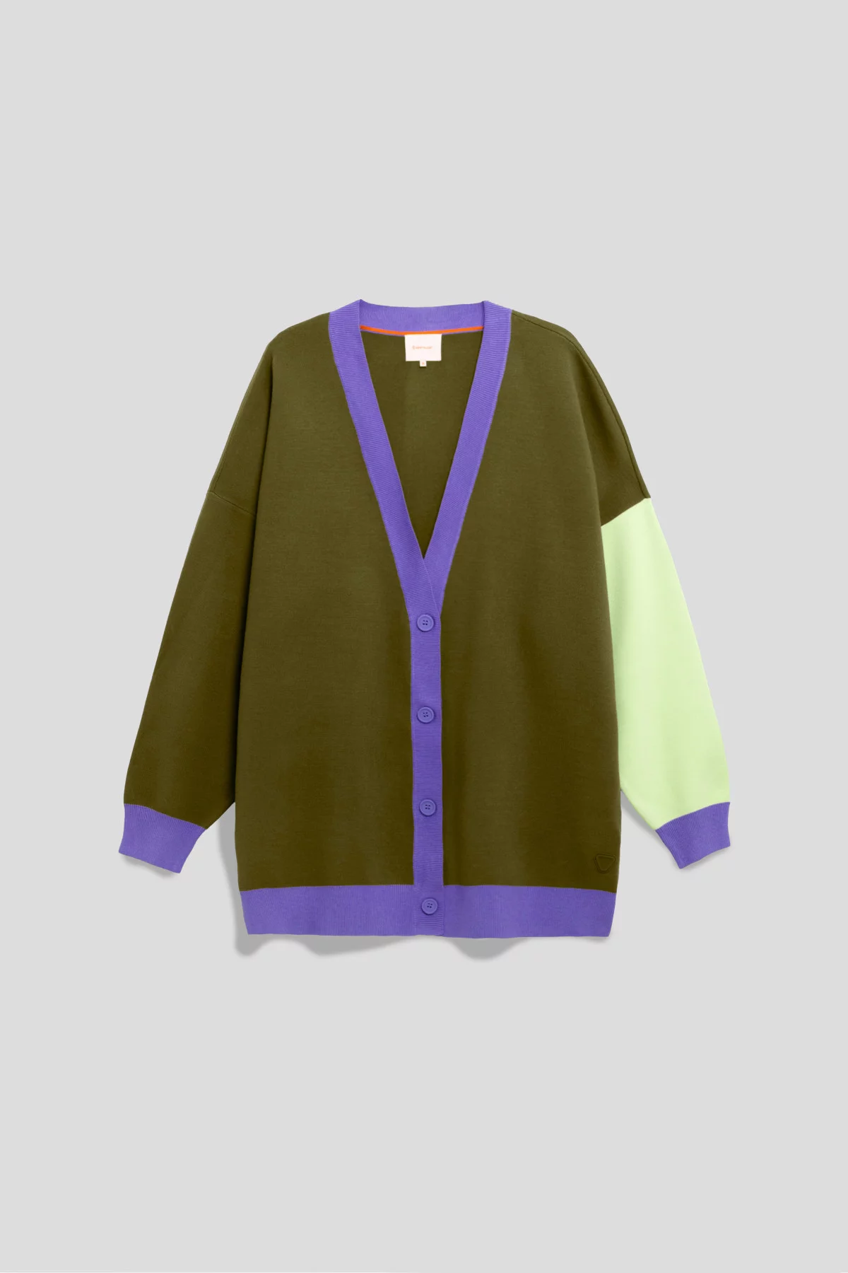 Gertrude Gaston Cardigan Ample En Maille Tricolore Irina