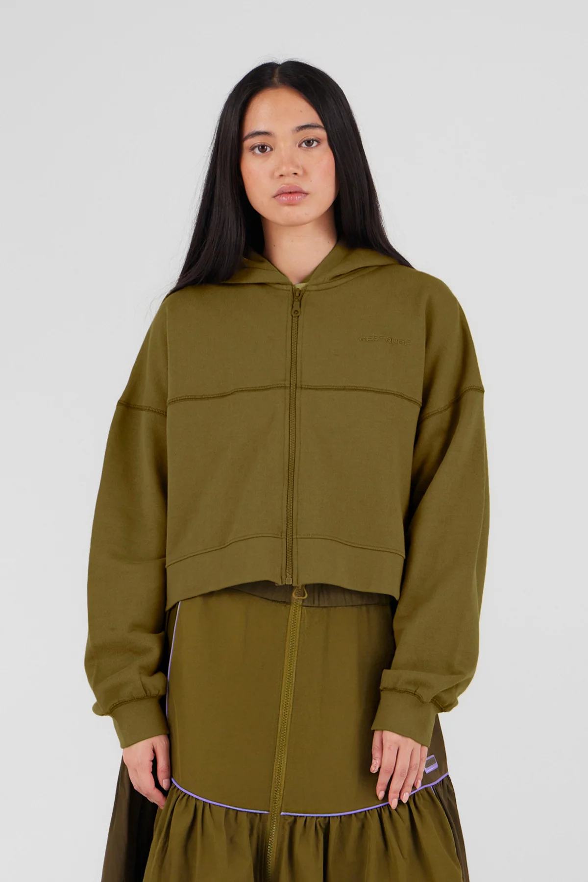 gertrude gaston Sweat à capuche cropped Amina