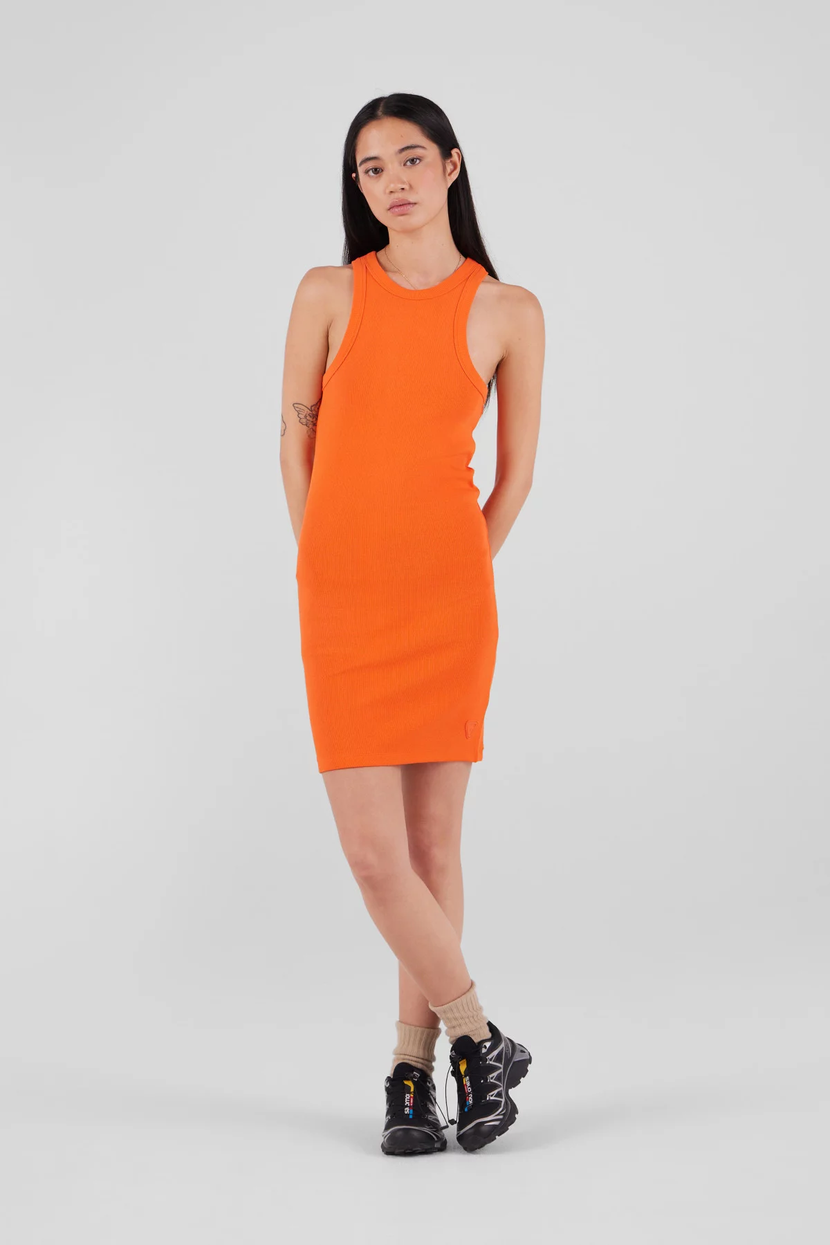 gertrude gaston Robe moulante sans manches en jersey côtelé Tia