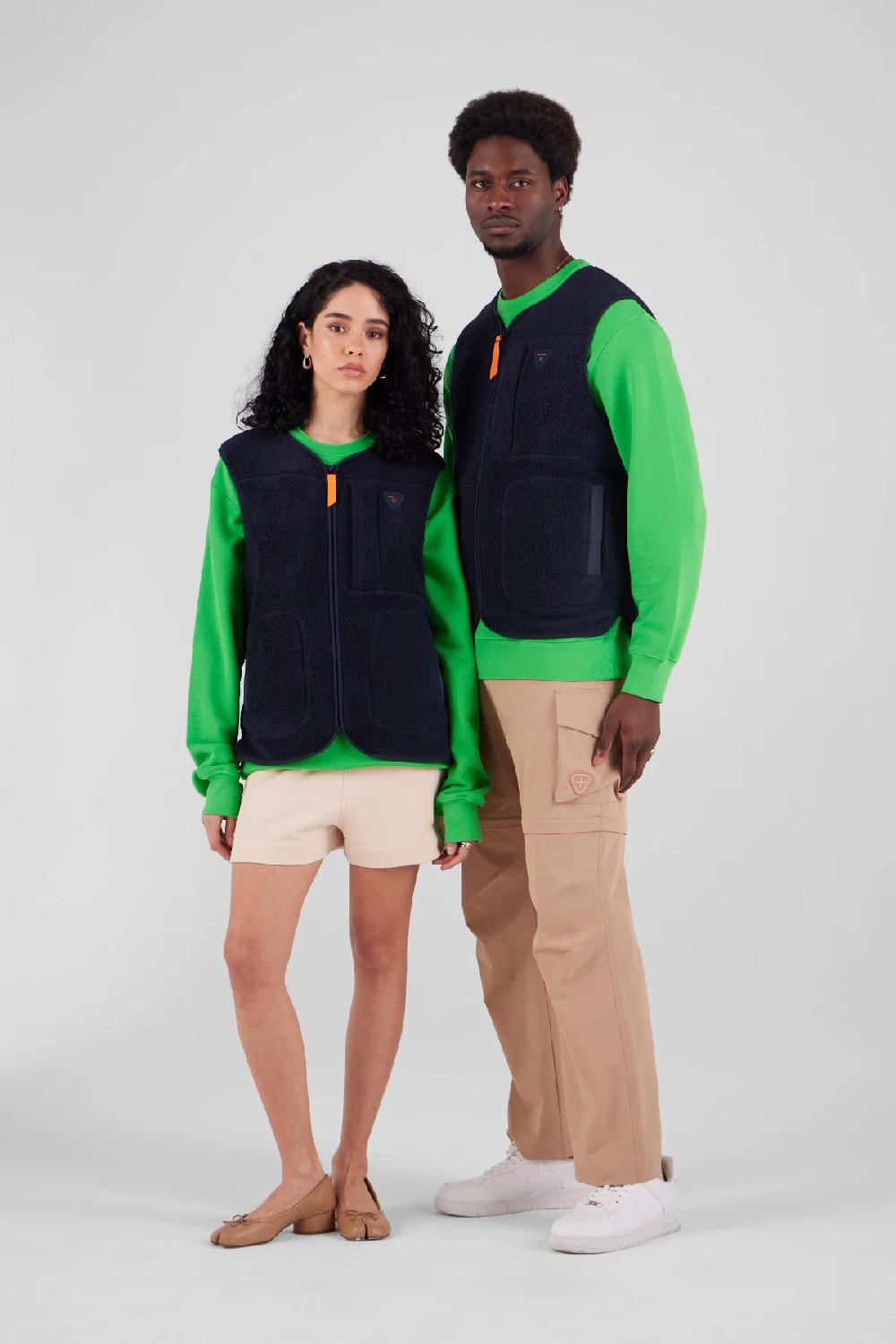 gertrude gaston Veste sans manche en sherpa unisexe Enzo