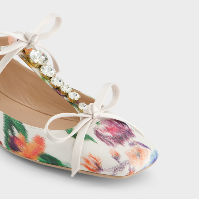 Giambattista Valli Ballerines Couture En Satin Ivoire