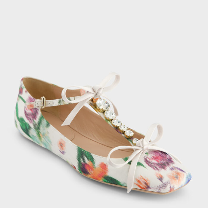 Giambattista Valli Ballerines Couture En Satin Ivoire