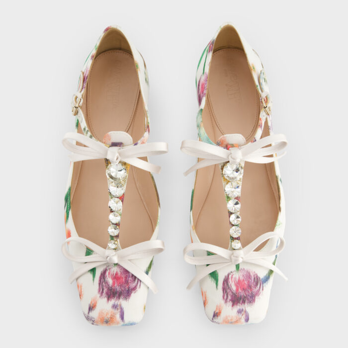 Giambattista Valli Ballerines Couture En Satin Ivoire