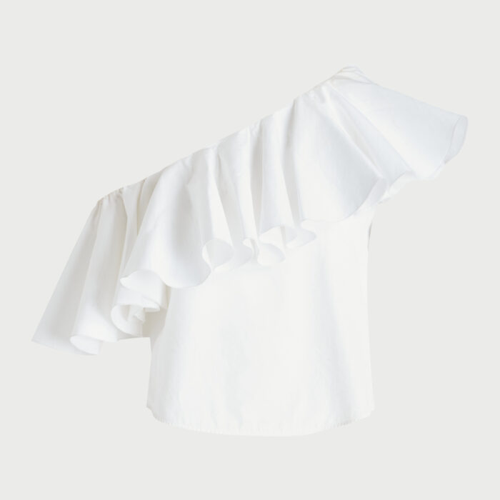 giambattista valli Blouse asymétrique en Popeline à Volants