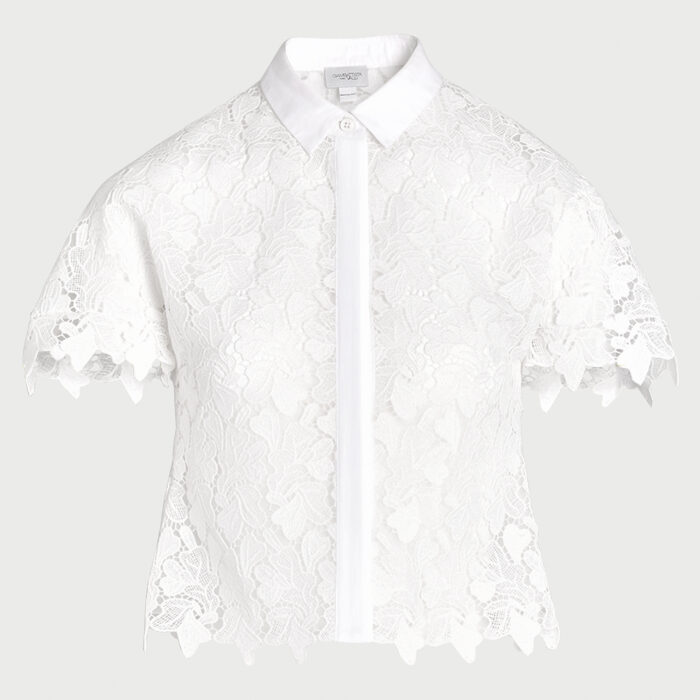 giambattista valli Blouse courte blanche en macramé