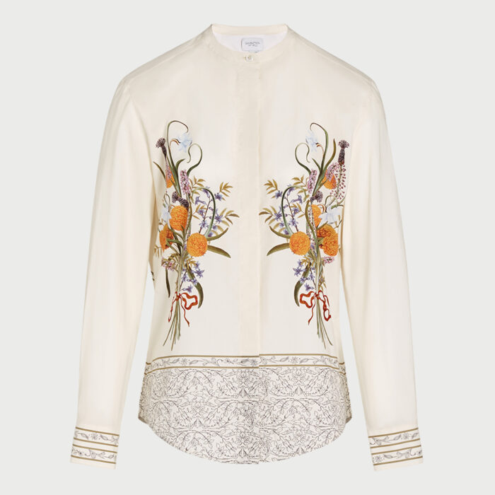 giambattista valli Blouse Marigold Bouquets en popeline col mao