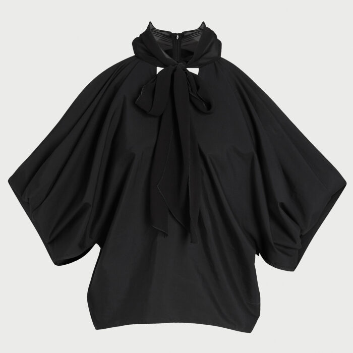 giambattista valli Blouse noire en popeline et col lavallière