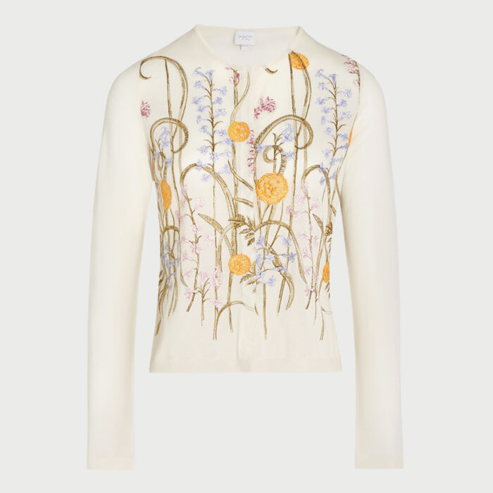 giambattista valli Cardigan en cachemire et soie Marigold Bouquets