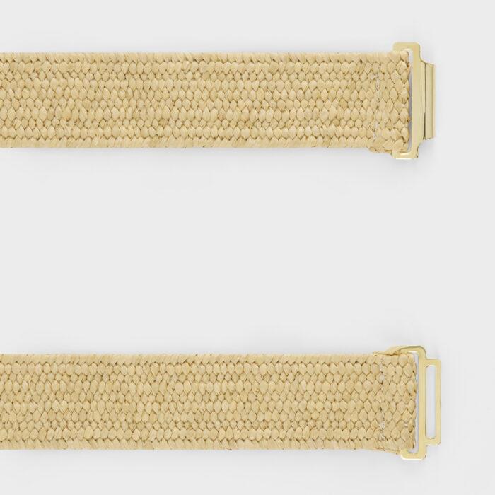 giambattista valli Ceinture en paille avec cristaux rose clair