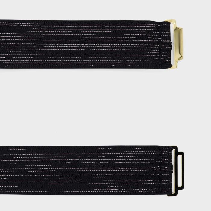 giambattista valli Ceinture noire en sequins avec cristaux blancs