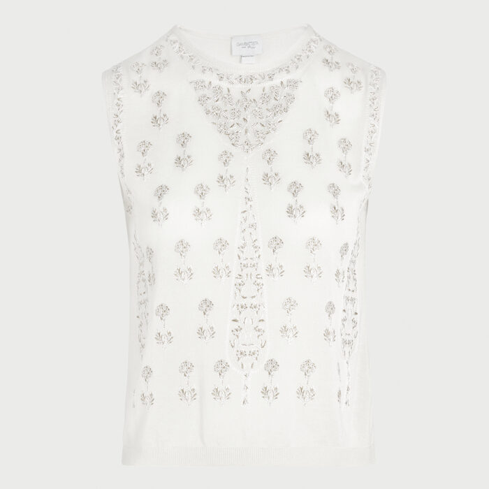 giambattista valli Débardeur en cachemire et soie Poppy Lamé