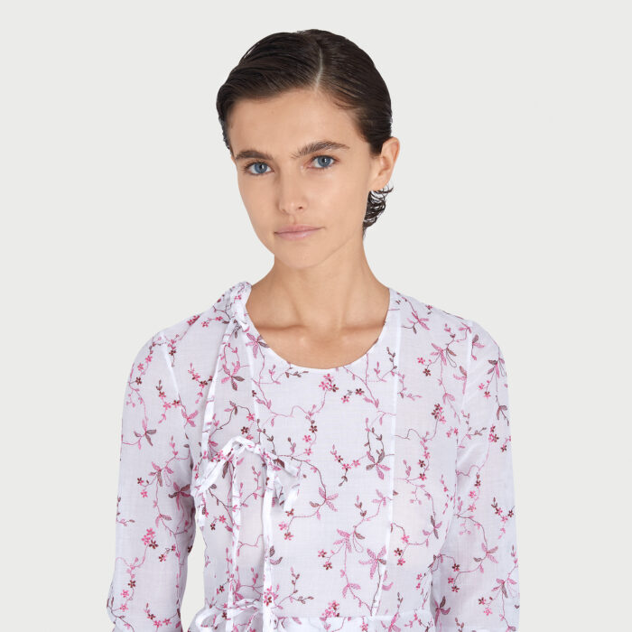 Giambattista Valli Blouse Ivoire Brodée Ramage