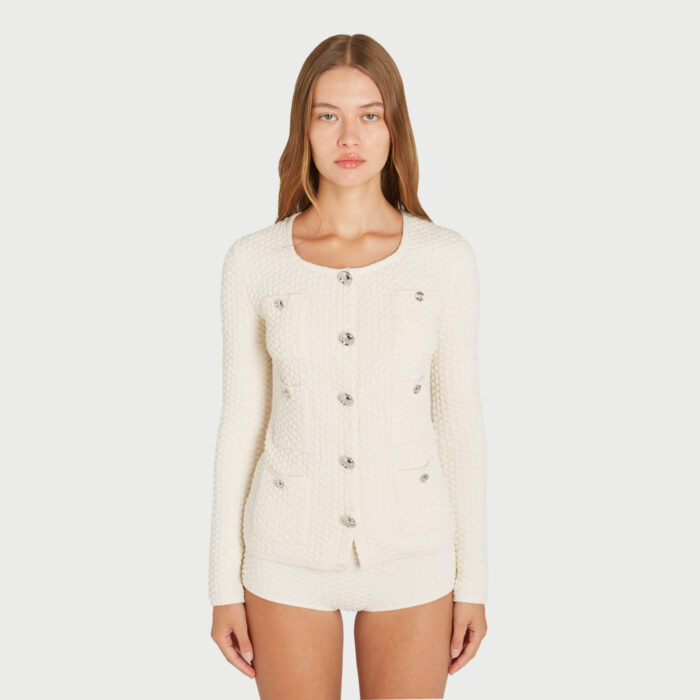 Giambattista Valli Cardigan Ivoire à Boutons