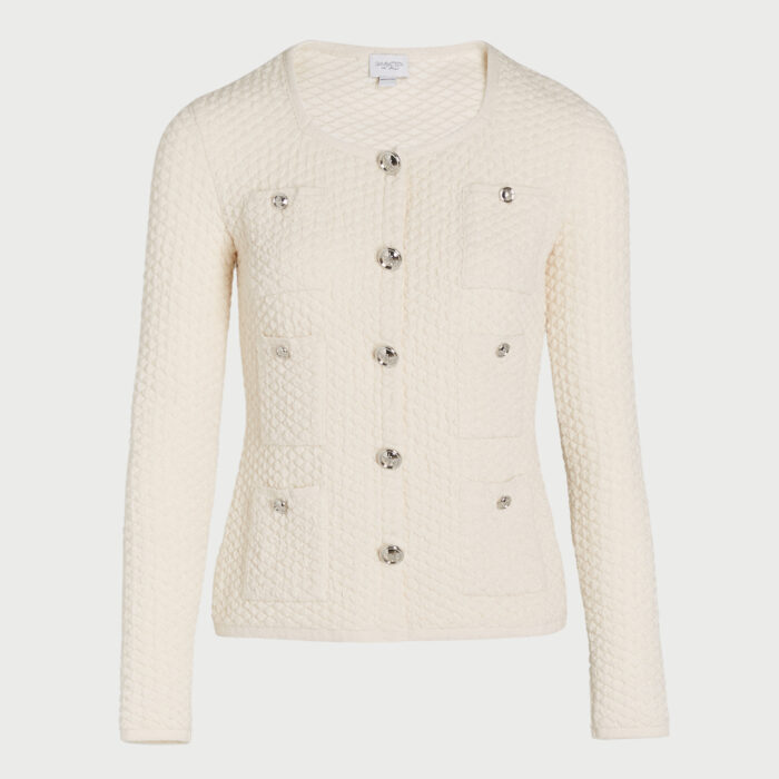 giambattista valli Cardigan ivoire à boutons