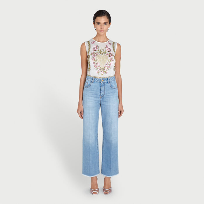 Giambattista Valli Pantalon Denim Bleu