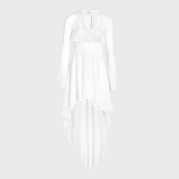 Giambattista Valli Robe Blanche Asymétrique