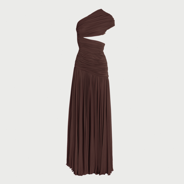 giambattista valli Robe longue asymétrique marron