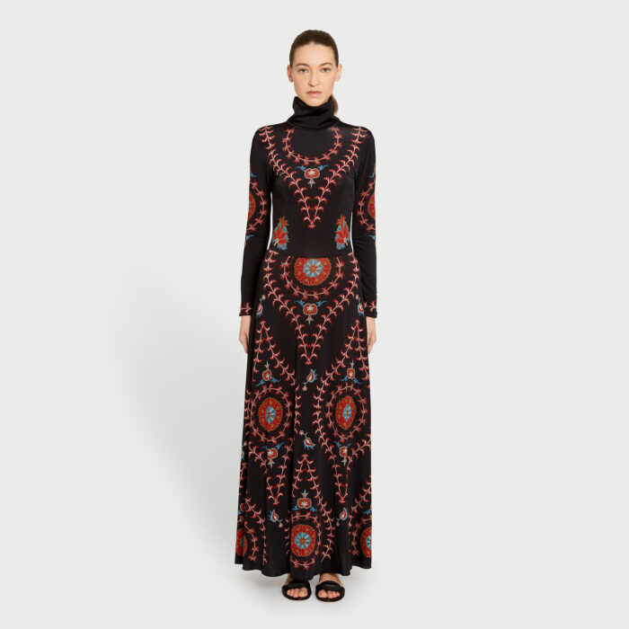 Giambattista Valli Robe Longue En Jersey Silk Road