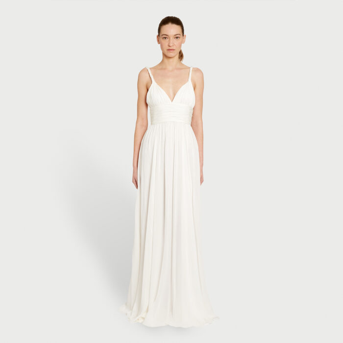 Giambattista Valli Robe Longue Ivoire Cintrée