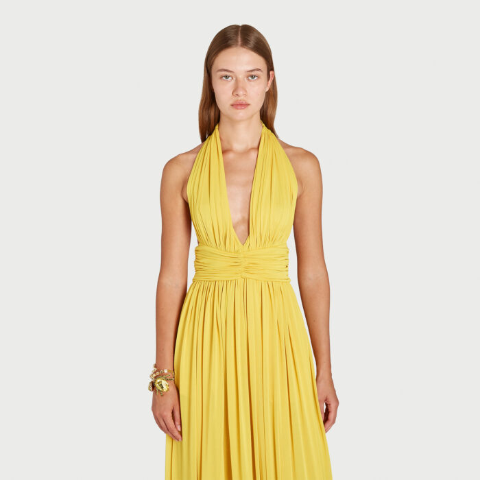 Giambattista Valli Robe Longue Jaune Dos Nu