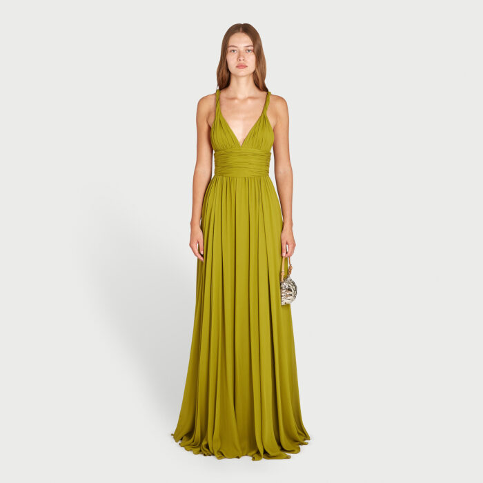 Giambattista Valli Robe Longue Khaki Cintrée