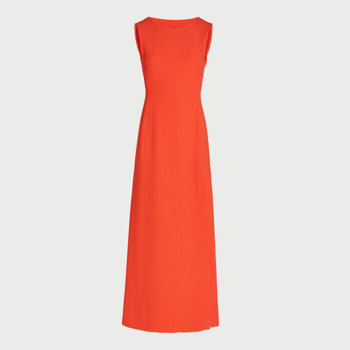 Giambattista Valli Robe Longuette En Crêpe Orange