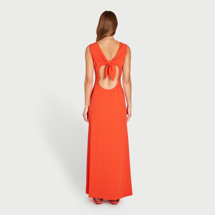 Giambattista Valli Robe Longuette En Crêpe Orange