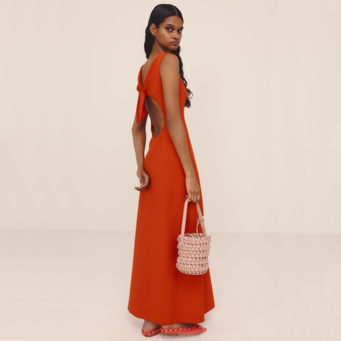 giambattista valli Robe longuette en crêpe orange