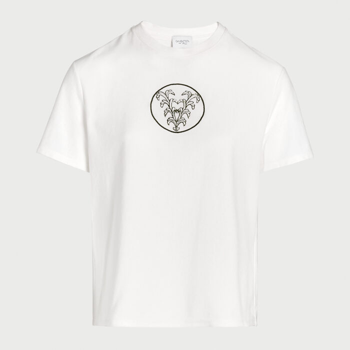 giambattista valli Tee-shirt blanc avec V brodé