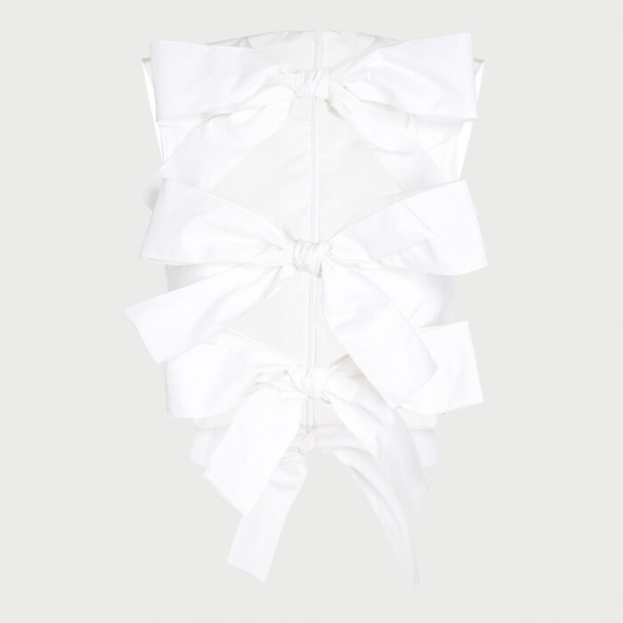 giambattista valli Top blanc à noeuds en popeline