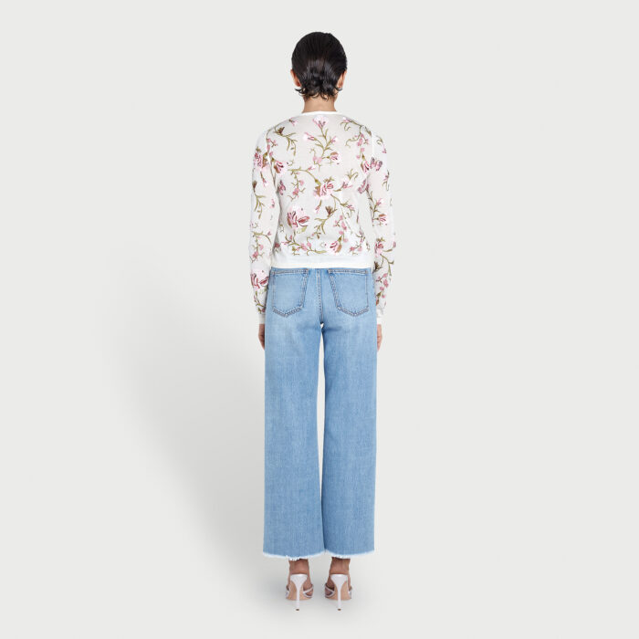 Giambattista Valli Top En Cachemire Et Soie Fleuri