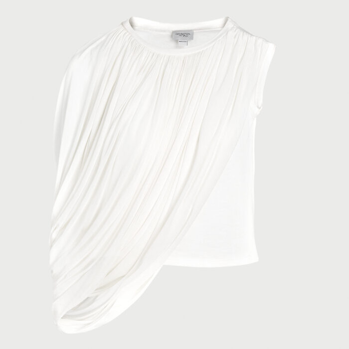 giambattista valli Top ivoire asymétrique voilé