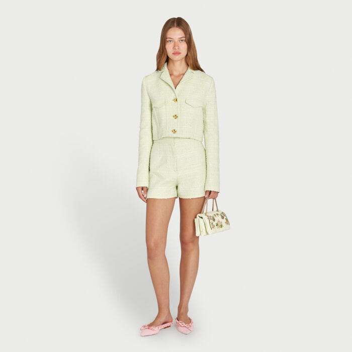 Giambattista Valli Veste Courte Lime En Tweed