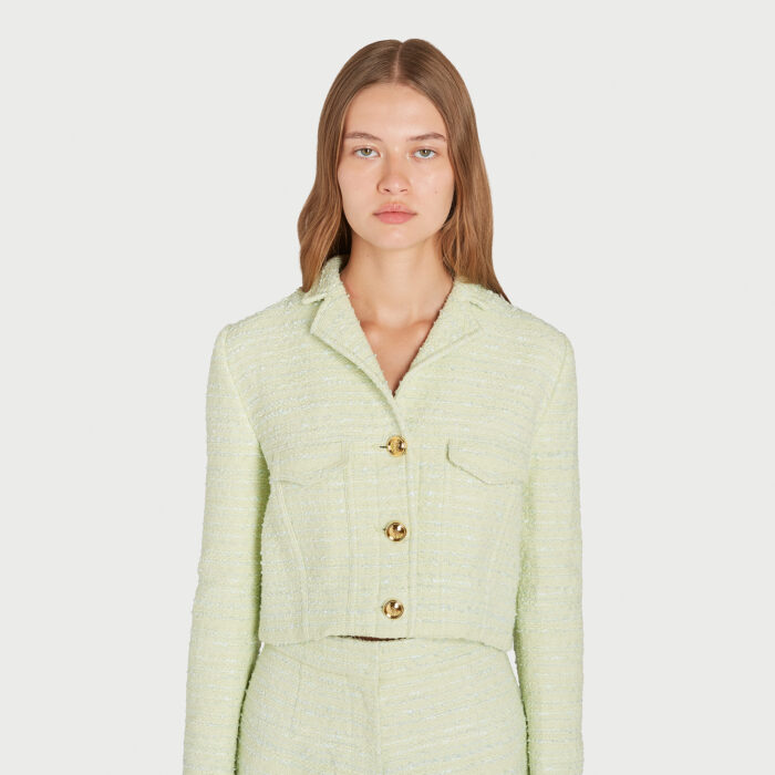 Giambattista Valli Veste Courte Lime En Tweed
