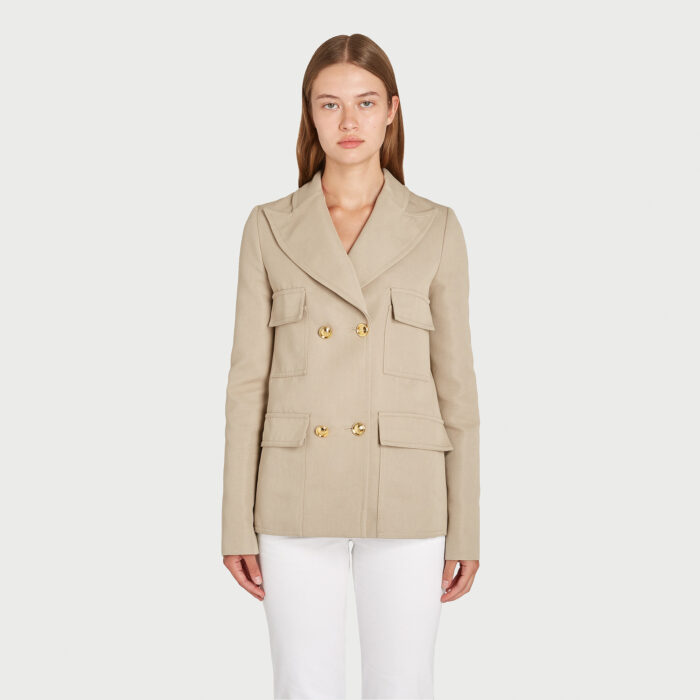 Giambattista Valli Veste En Gabardine Khaki