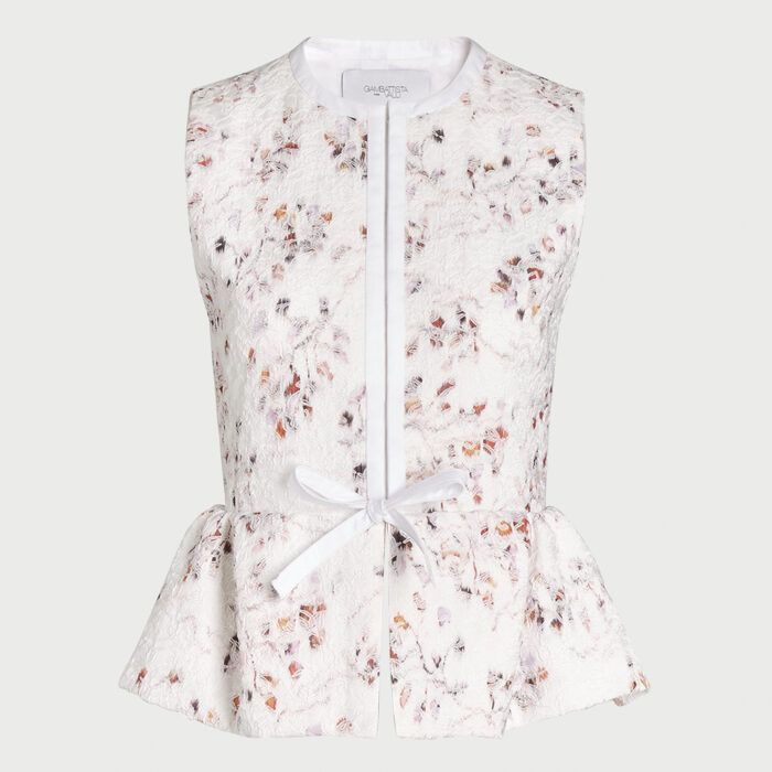 giambattista valli Gilet évasé sans manches en jacquard