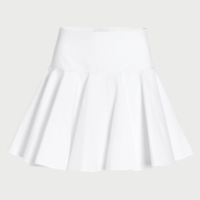 giambattista valli Jupe courte blanche évasée en popeline