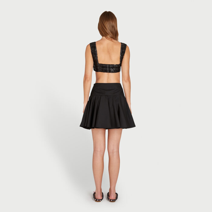 Giambattista Valli Jupe Courte Noire évasée En Popeline