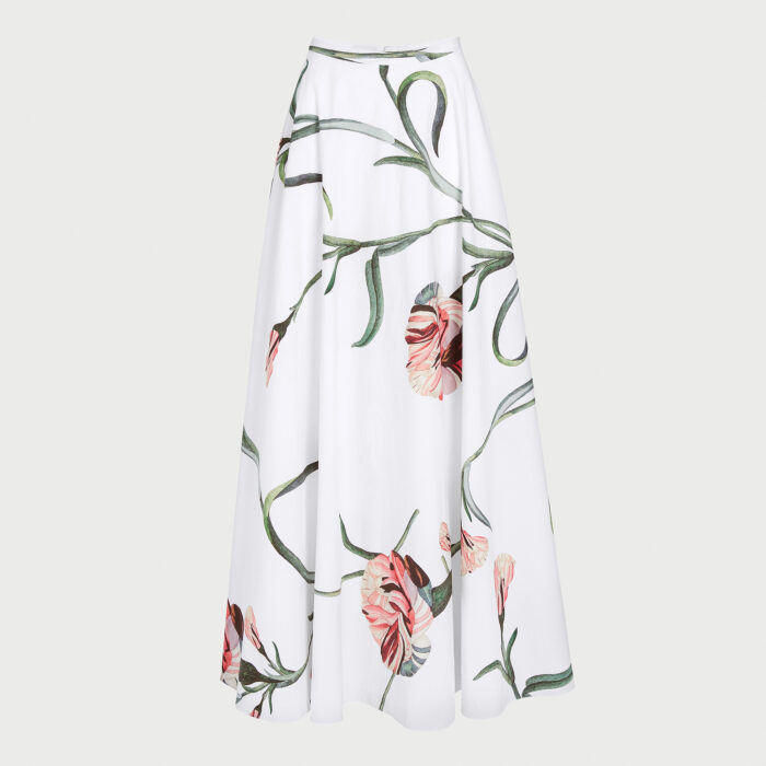 giambattista valli Jupe longue Macro Carnation en popeline