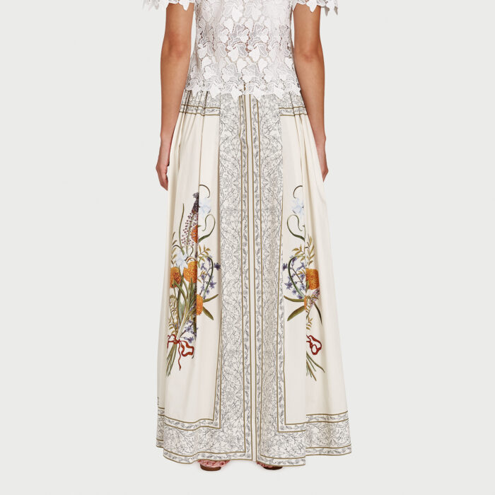 Giambattista Valli Jupe Longuette Marigold Bouquets En Popeline