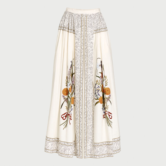 giambattista valli Jupe longuette Marigold Bouquets en popeline