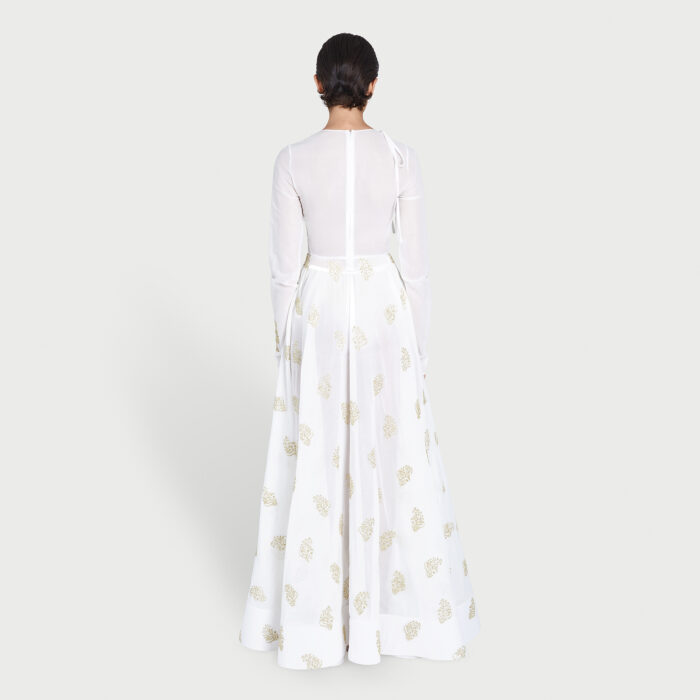 Giambattista Valli Kaftan En Coton Avec Broderies Dorées « Mon Coeur »