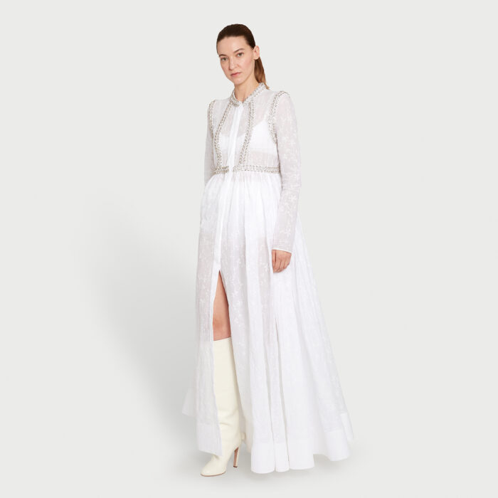 Giambattista Valli Kaftan Maxi En Coton Avec Strass