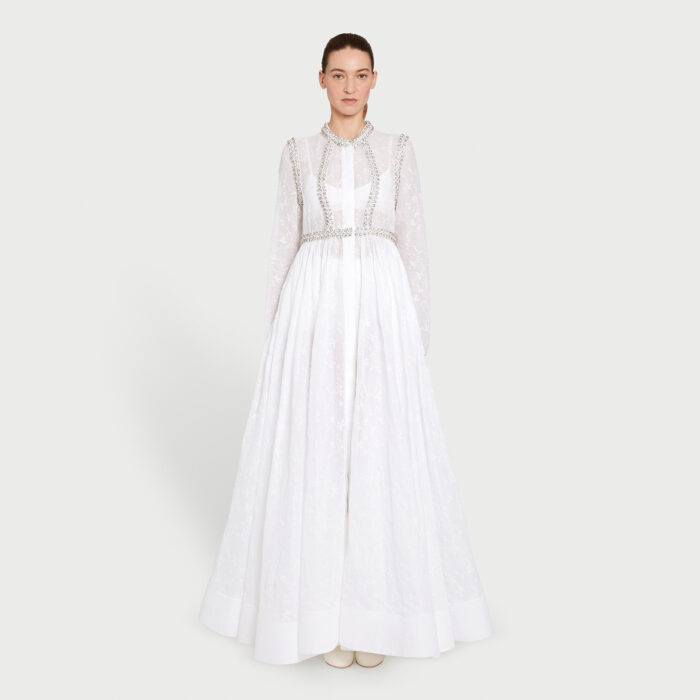 Giambattista Valli Kaftan Maxi En Coton Avec Strass