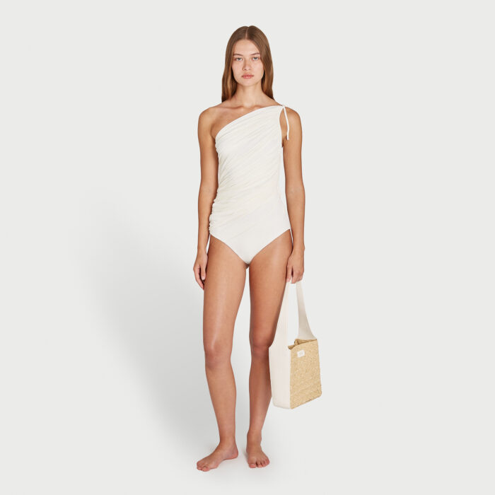 Giambattista Valli Maillot De Bain Une Pièce Asymétrique Ivoire