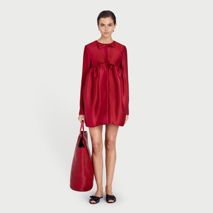 giambattista Valli Manteau En Duchesse Bordeaux Avec Noeuds