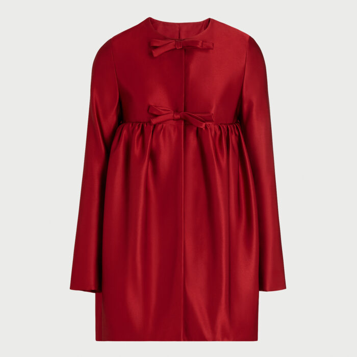 giambattista valli Manteau en duchesse bordeaux avec noeuds