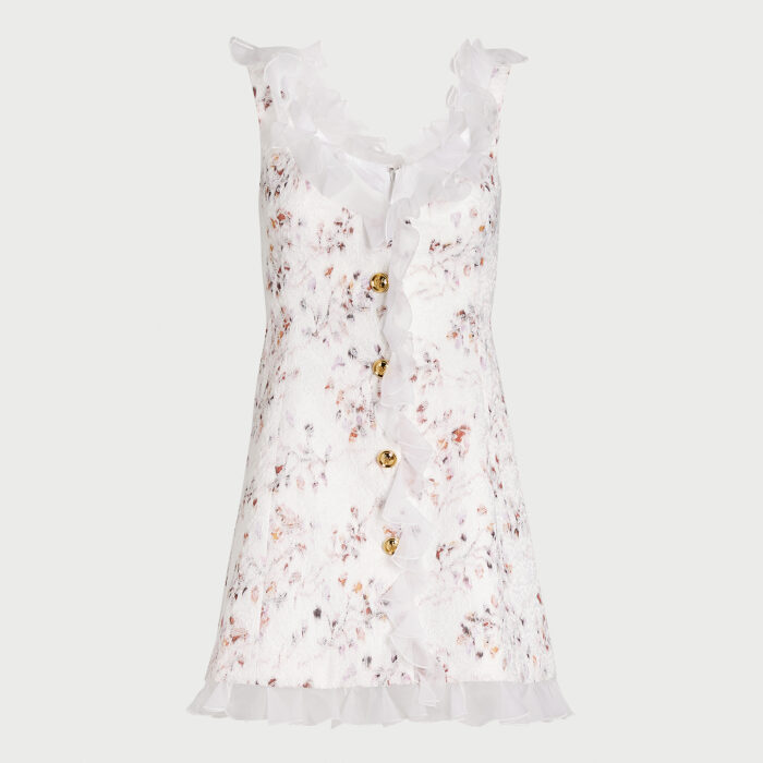 giambattista valli Robe courte en jacquard à volants